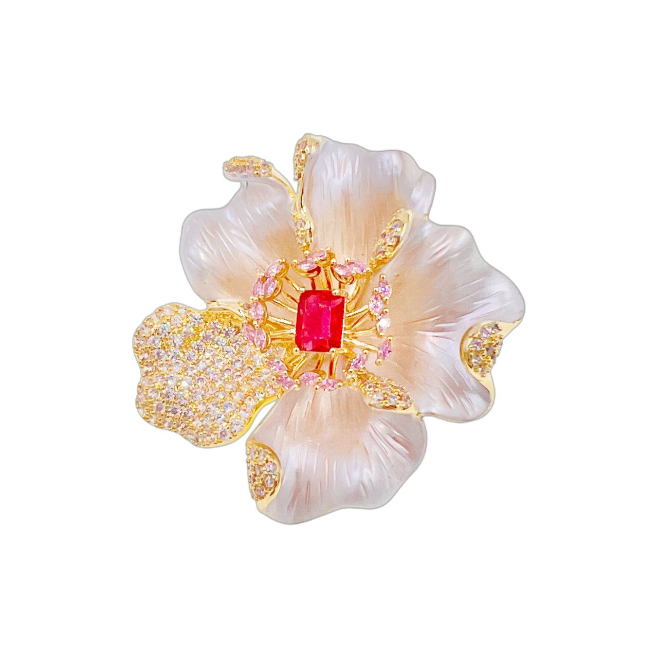 Rubis Éclatant · Dual-Wear Brooch Necklace