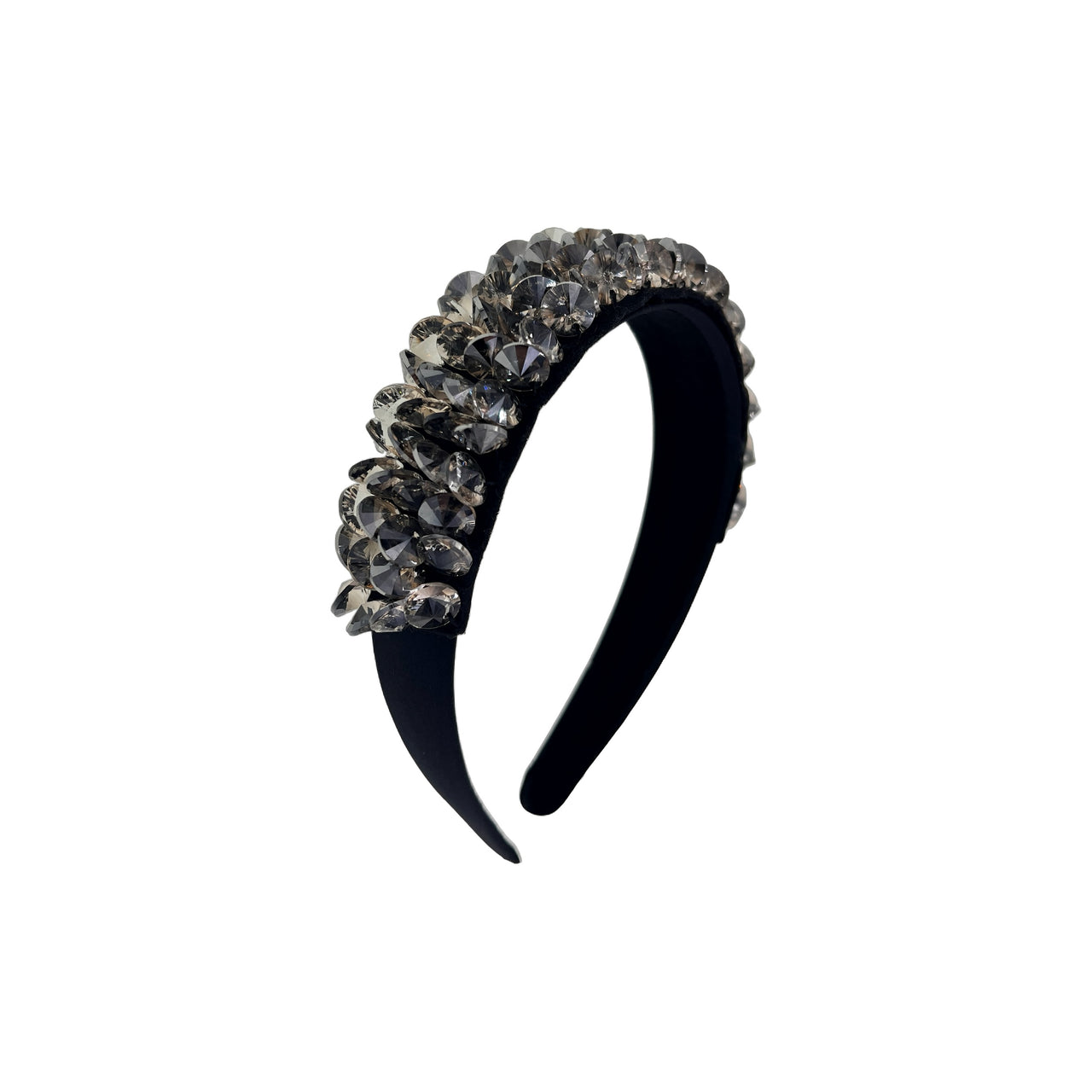 Noir Veil Headband · Black Crystals