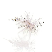 Elysian Handwoven Ostrich Feather Crystal Whisper Bridal Hair Clip - MOGHANT
