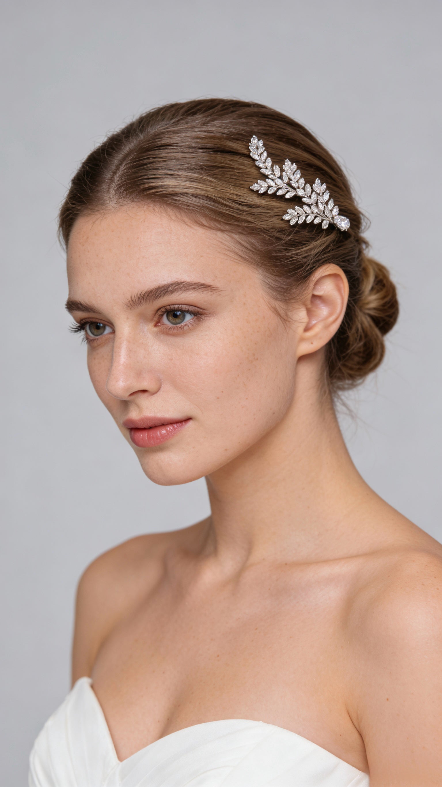 Aurora Silver Leaf Bridal Hair Comb - MOGHANT