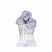 Lumina Layered Rose Micro Pavé Bridal Hair Comb - MOGHANT
