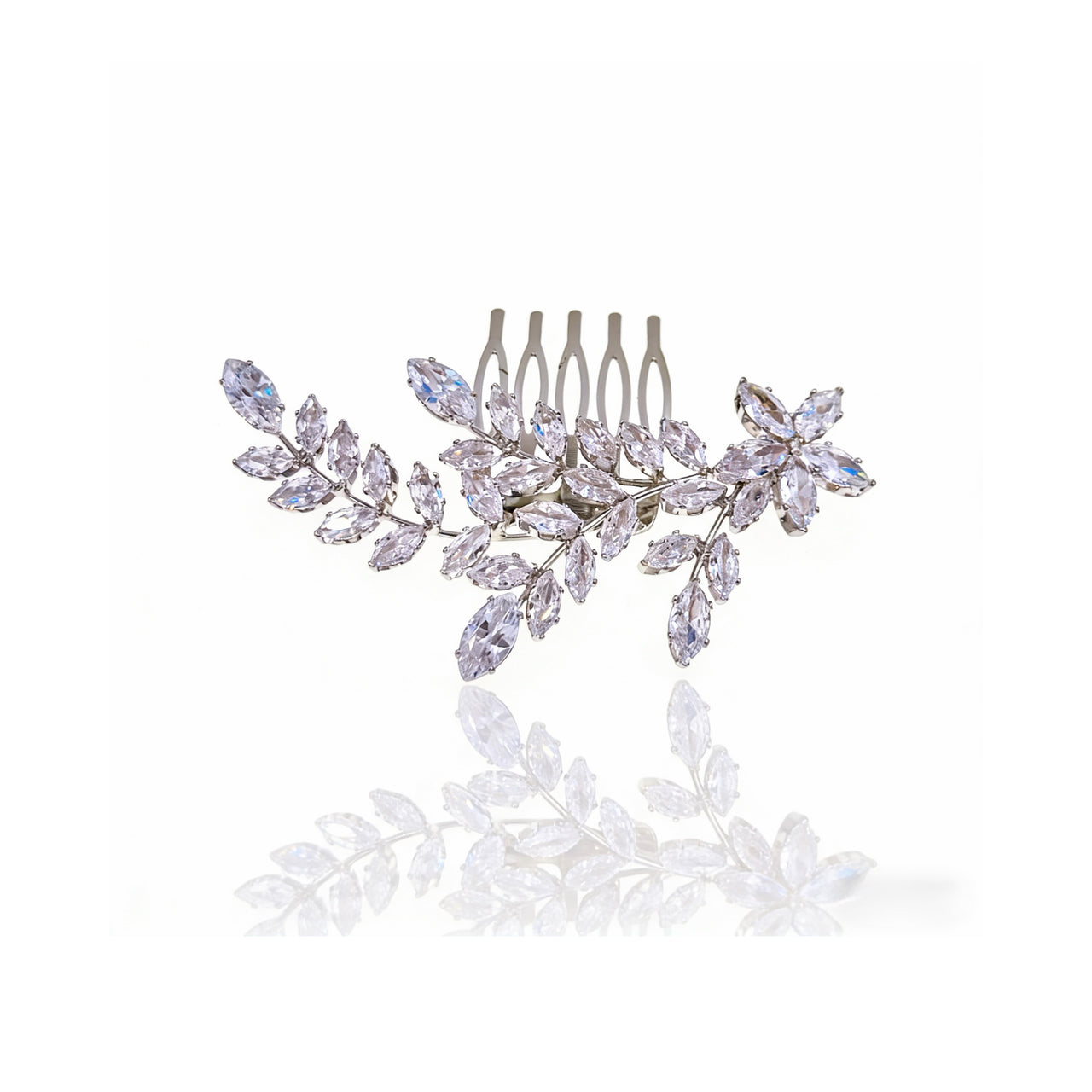 Aurora Laurel Crystal Bridal Hair Comb