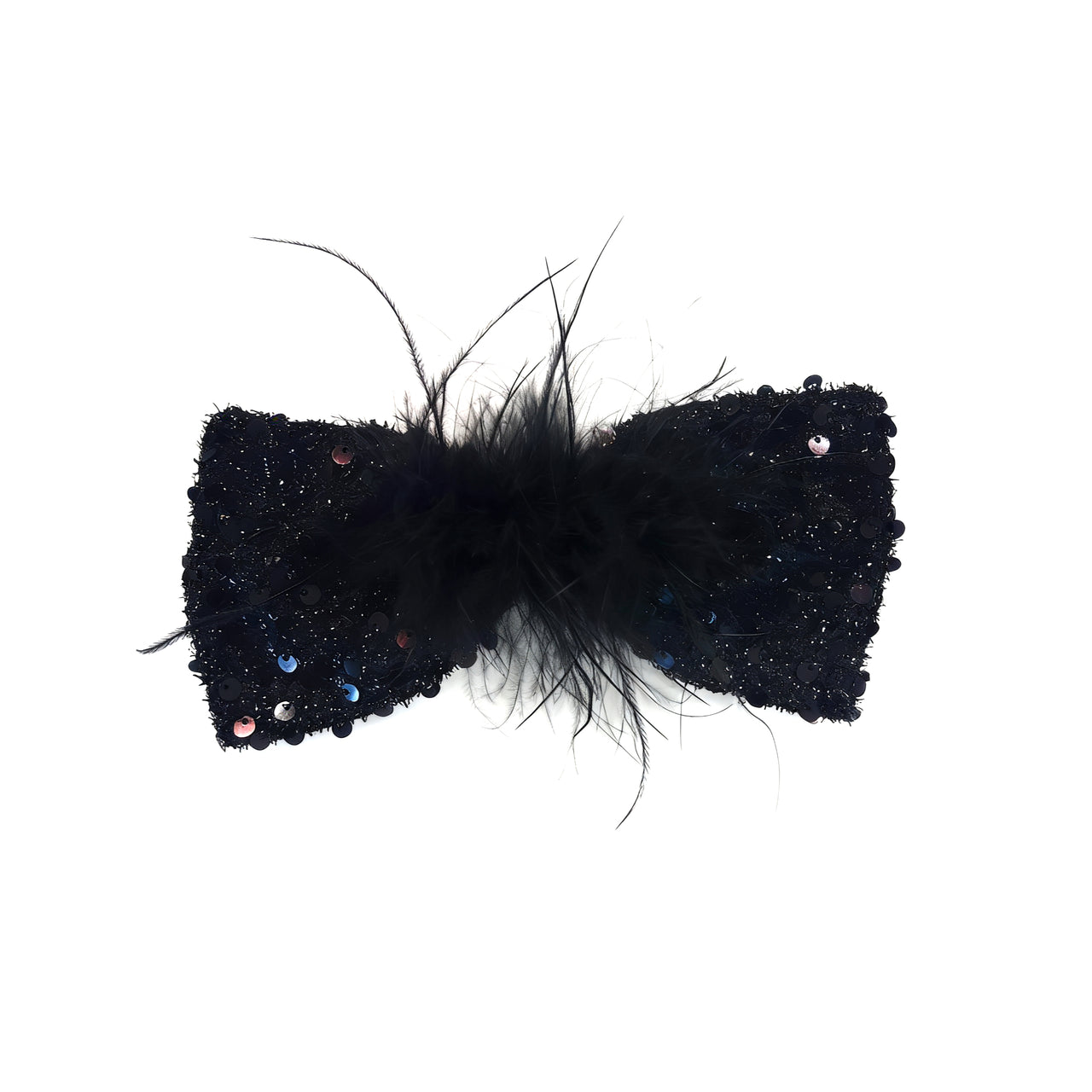 Plume Rêve Tweed Ostrich Bow Barrette - MOGHANT