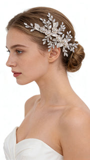 Elysian Handwoven Crystal Wildflower Bridal Hair Clip - MOGHANT