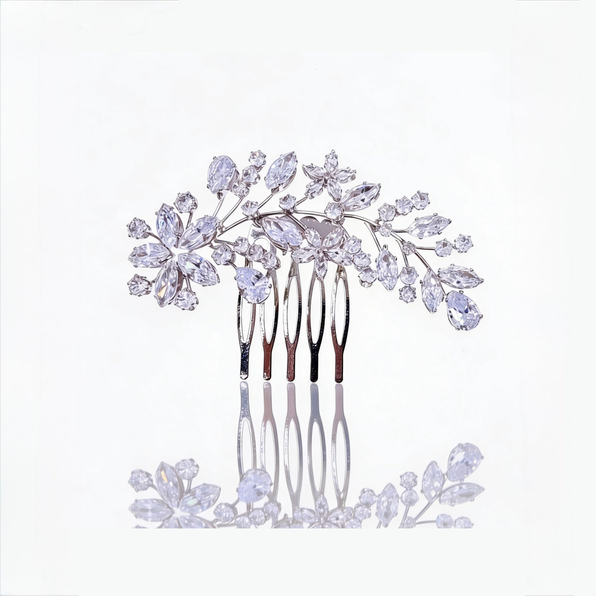 Lumina Harmonious Petal Foliage Bridal Hair Comb - MOGHANT