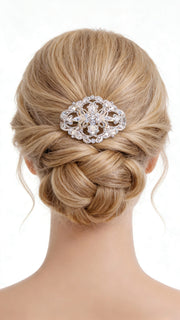 Elysian Handwoven Regal Oval Heritage Bridal Hair Comb - MOGHANT