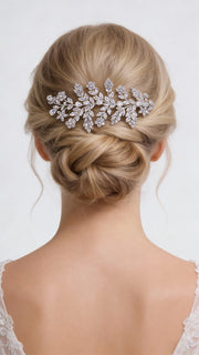 Aurora Celestial Leaf Bridal Hair Clip - MOGHANT