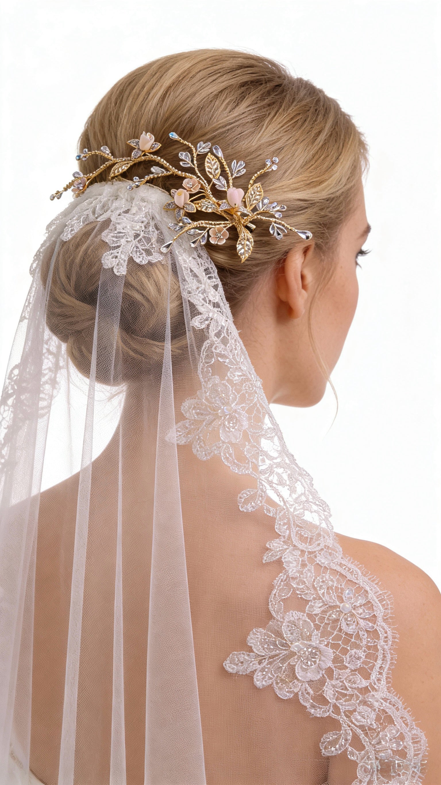 Elysian Handwoven Royal Vintage Foliage Bridal Hair Clip - MOGHANT