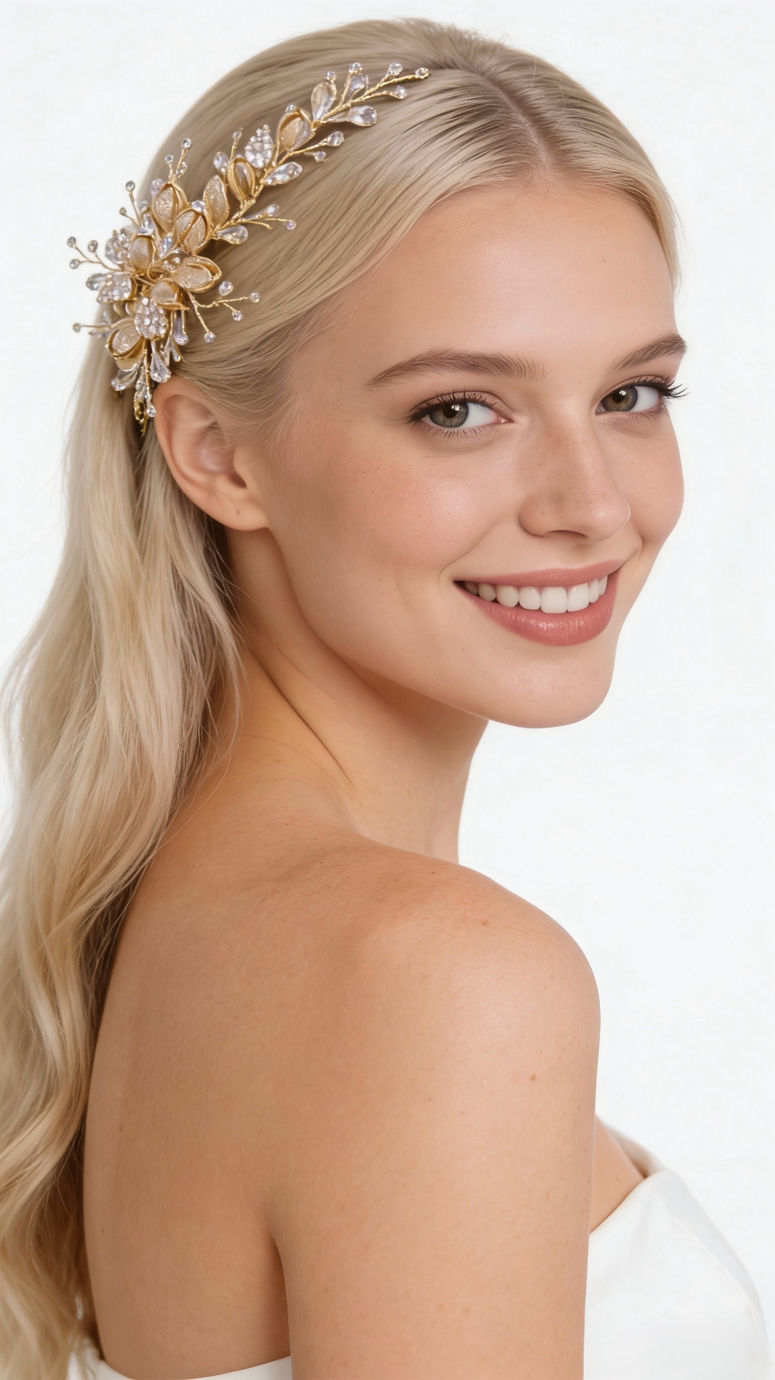 Elysian Handwoven Budding Rose Luxe Bridal Hair Clip - MOGHANT