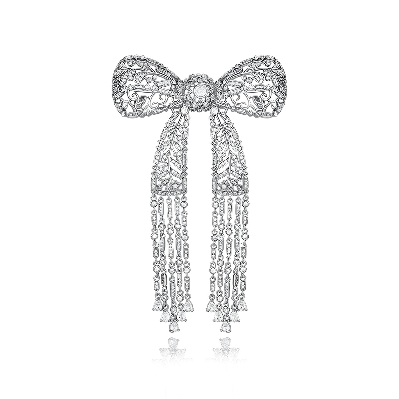 Celeste Noeud Platinum-Tone Bow Brooch Pin