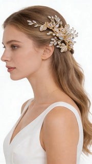 Elysian Handwoven Crystal Wildflower Bridal Hair Clip - MOGHANT