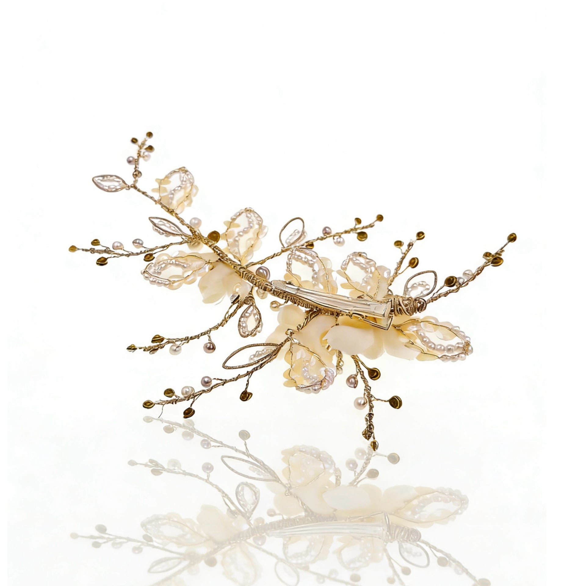 Elysian Handwoven Blossom Vine Bridal Hair Clip - MOGHANT