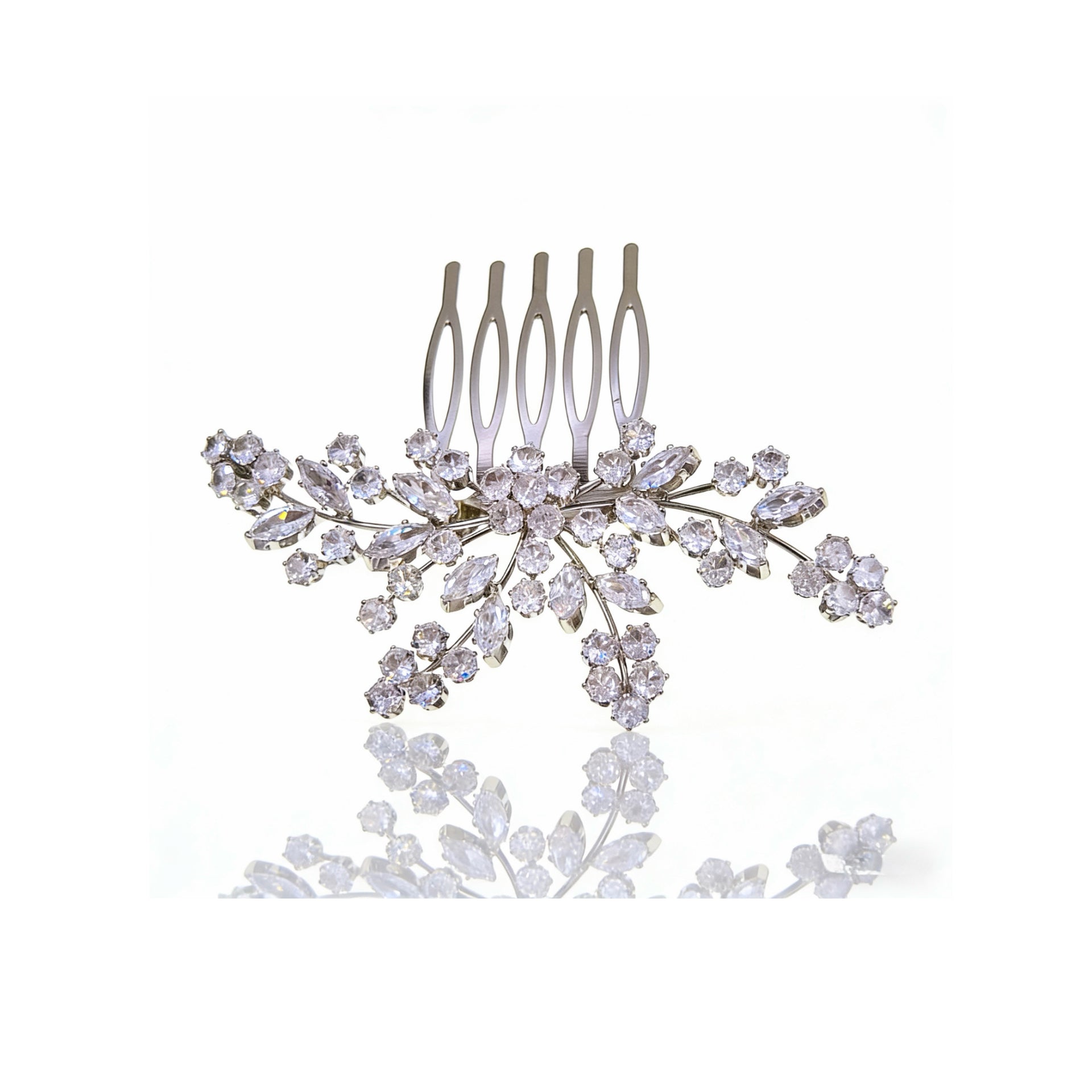Aurora Twin Blossom Bridal Hair Comb - MOGHANT