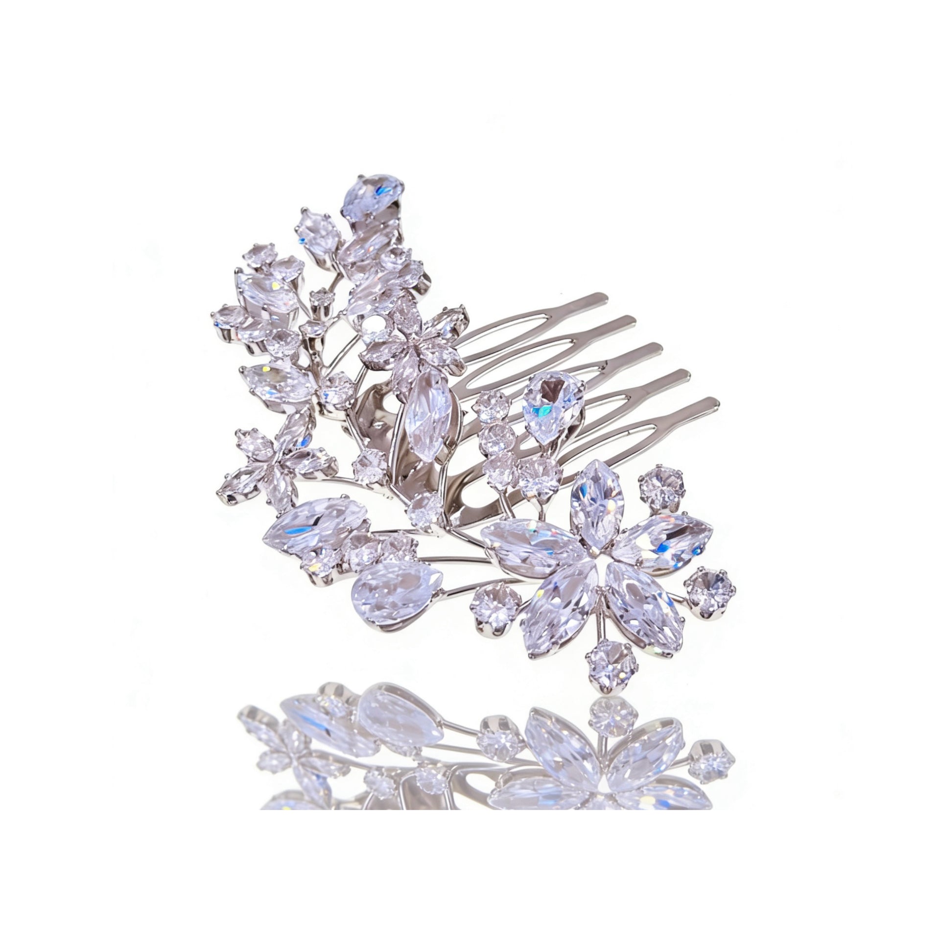 Lumina Harmonious Petal Foliage Bridal Hair Comb - MOGHANT