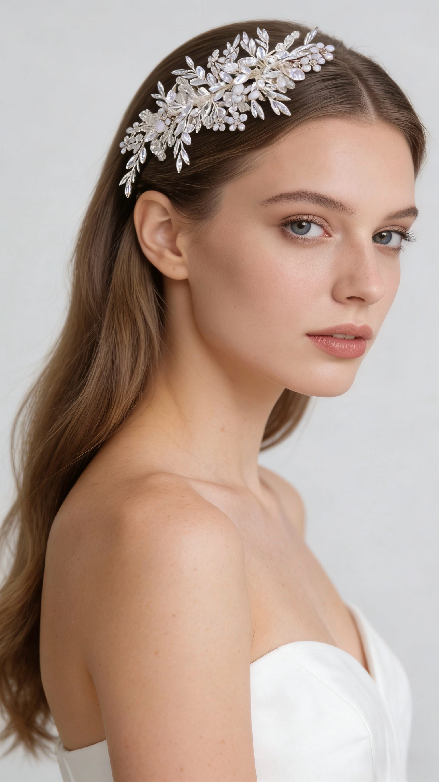 Elysian Handwoven Emerald Jelly Crystal Foliage Bridal Hair Clip - MOGHANT