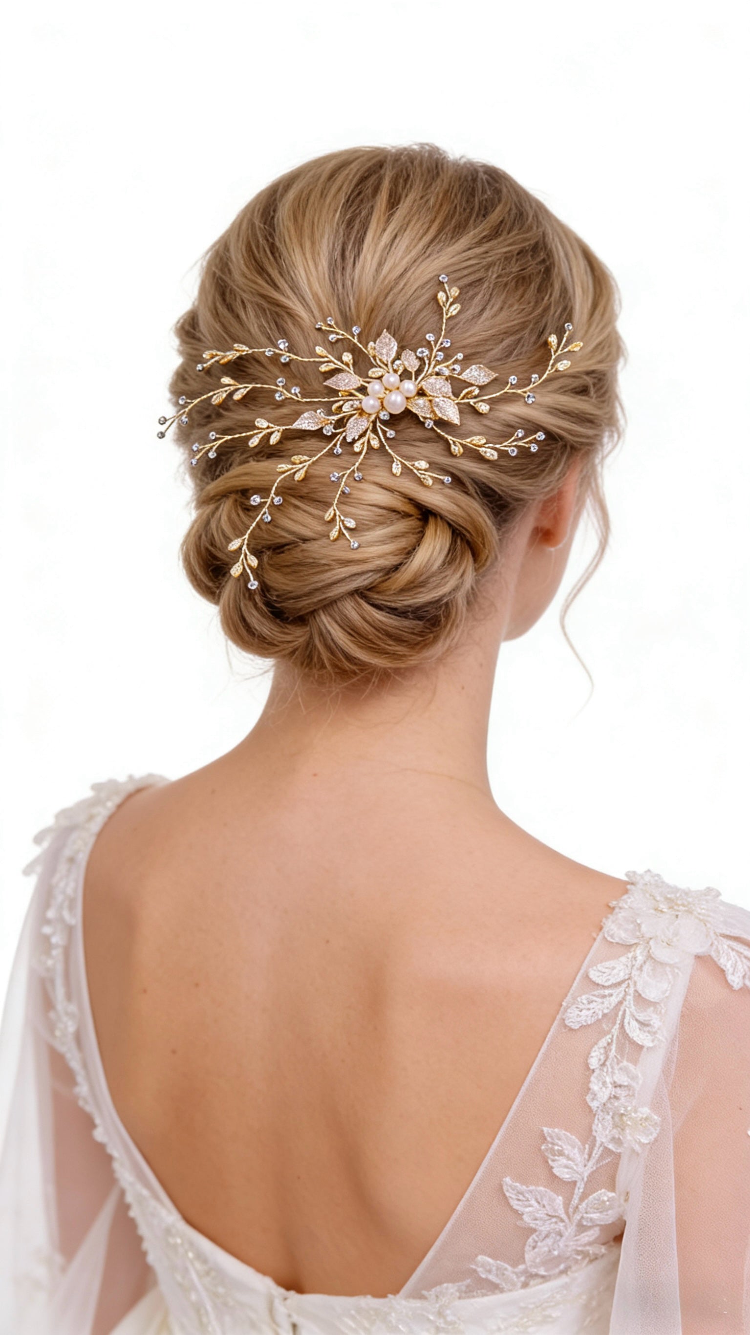 Elysian Handwoven Radiant Pearl Aura Bridal Hair Clip - MOGHANT