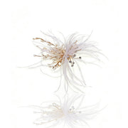 Elysian Handwoven Ostrich Feather Crystal Whisper Bridal Hair Clip - MOGHANT
