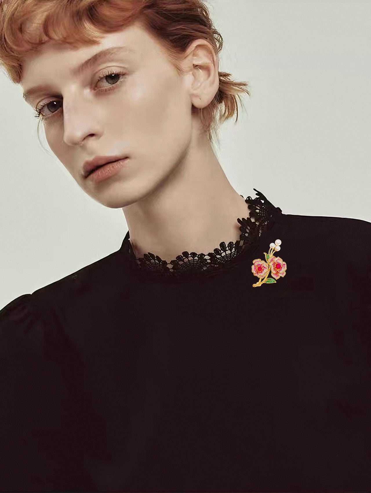 Alcea Lumière · Hollyhock Brooch