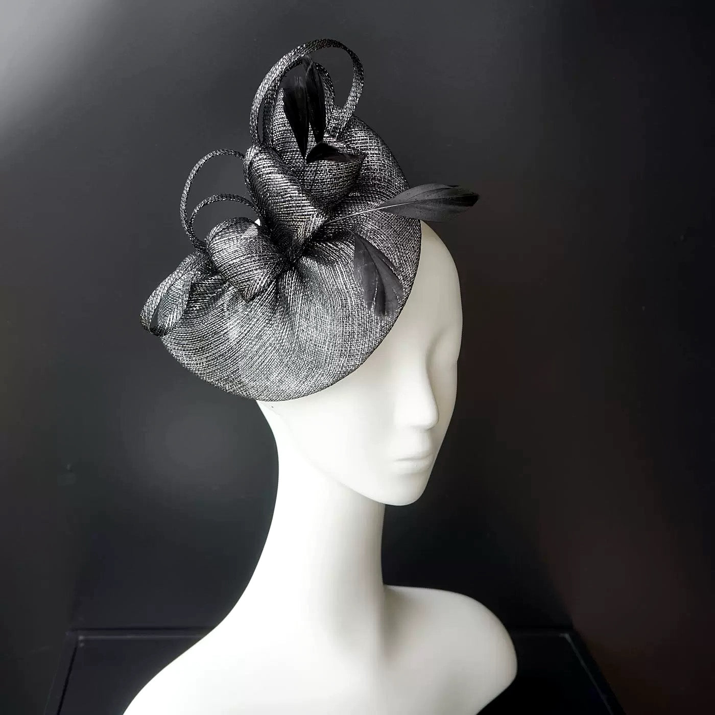 Abacá Bow & Plume Fascinator F3008 - MOGHANT