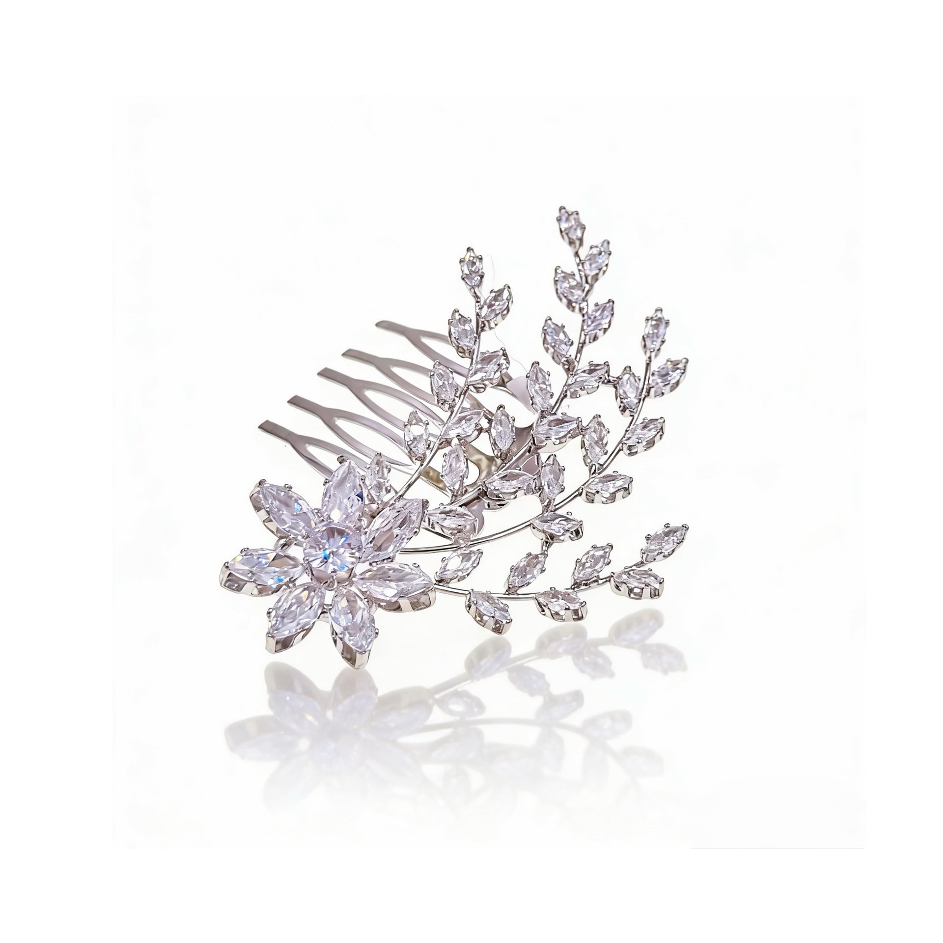 Lumina Delicate Petal Leaf Bridal Hair Comb - MOGHANT