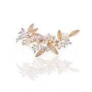 Elysian Handwoven Vintage Metal Crystal Bloom Bridal Hair Clip - MOGHANT