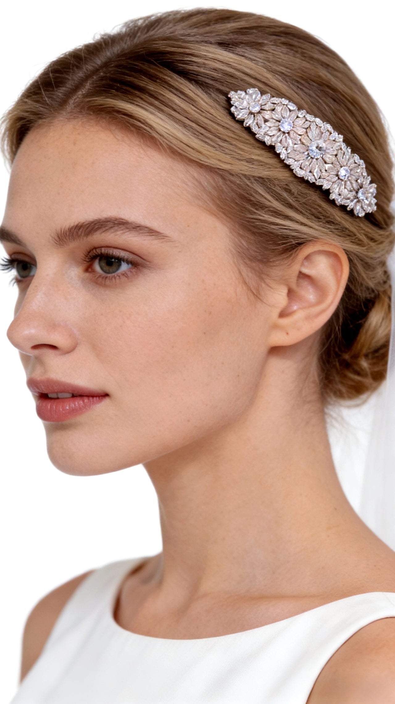 Lumina Ethereal Arc Bloom Bridal Hair Comb