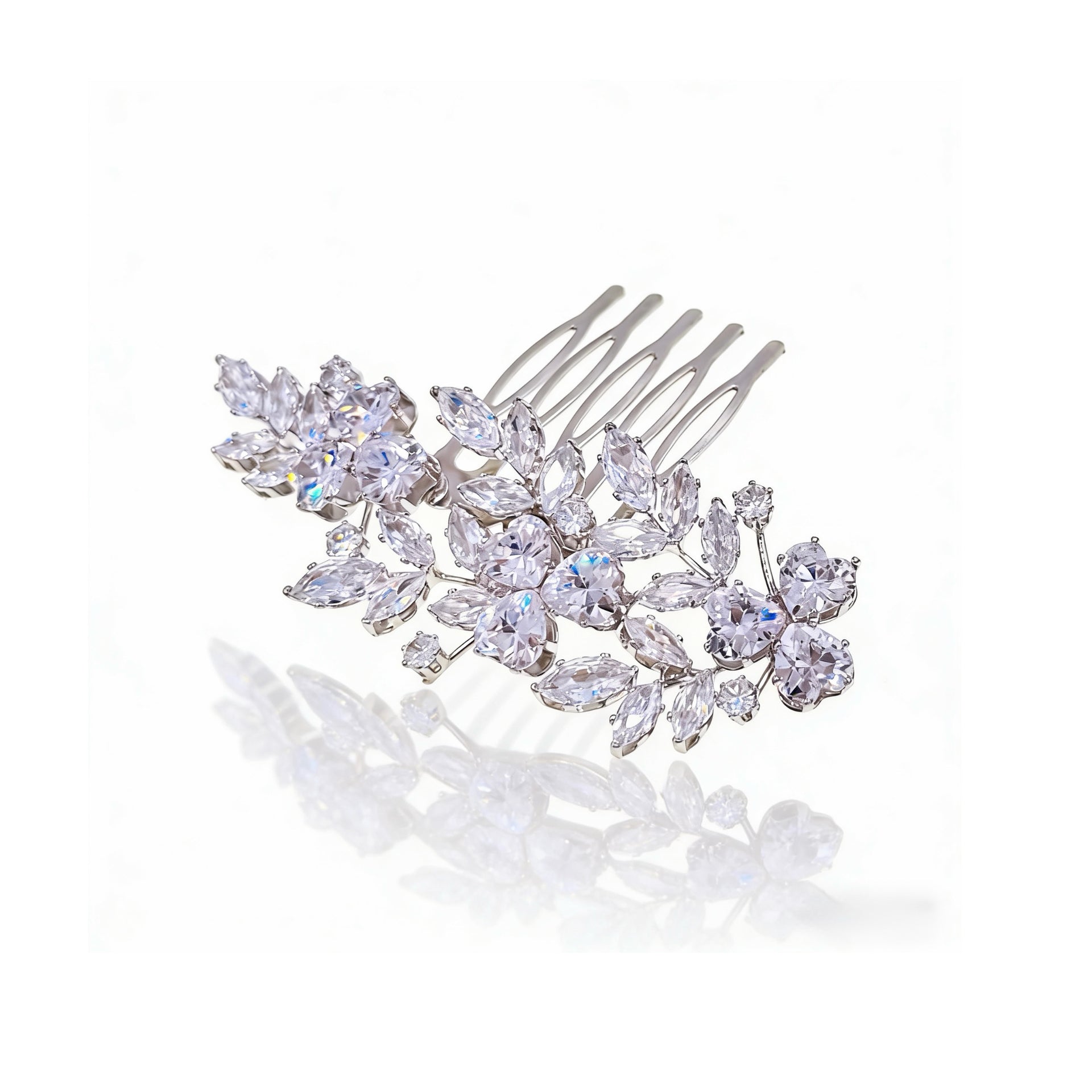 Lumina Enchanted Bloom Cluster Bridal Hair Comb - MOGHANT