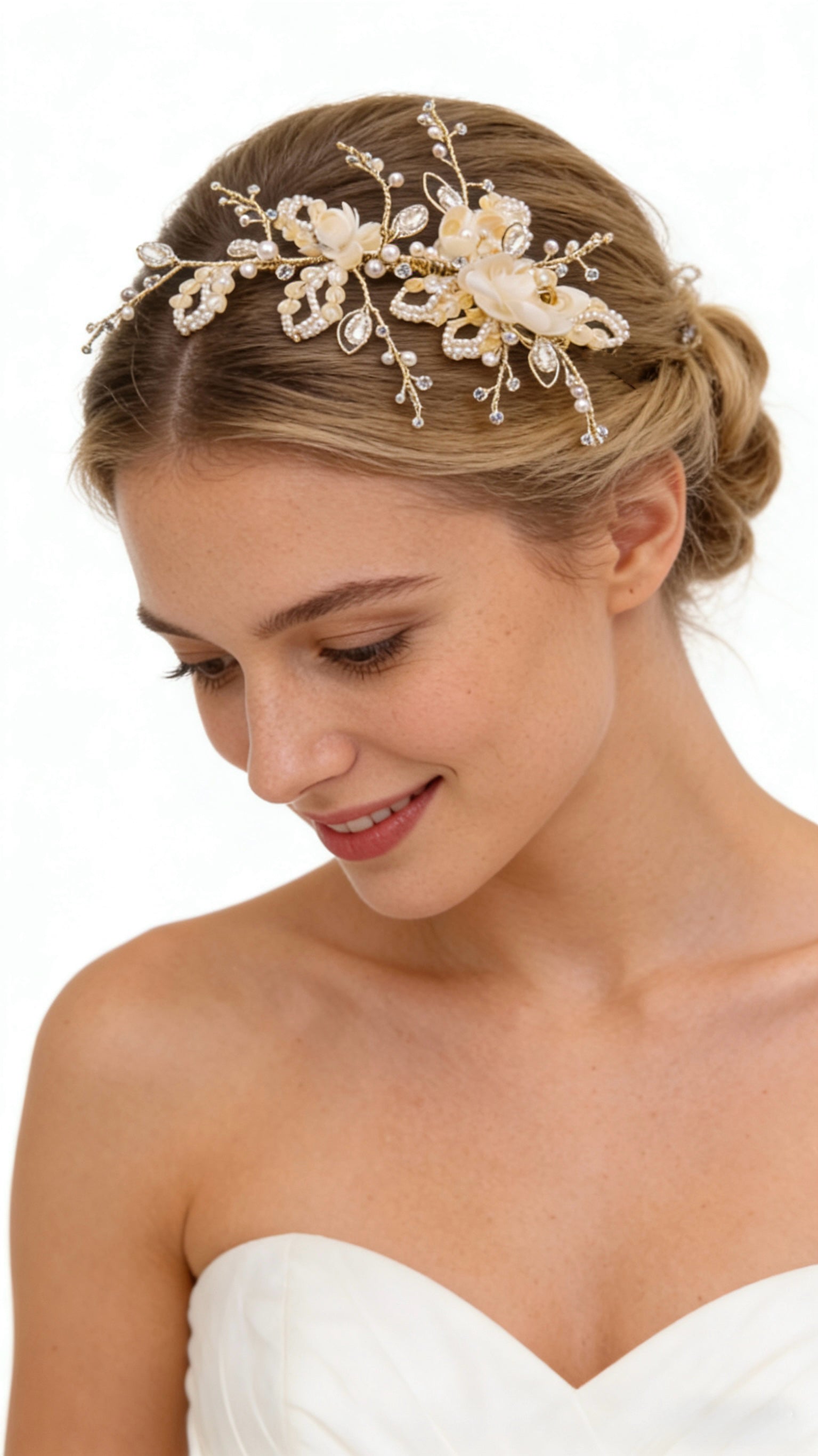 Elysian Handwoven Blossom Vine Bridal Hair Clip - MOGHANT