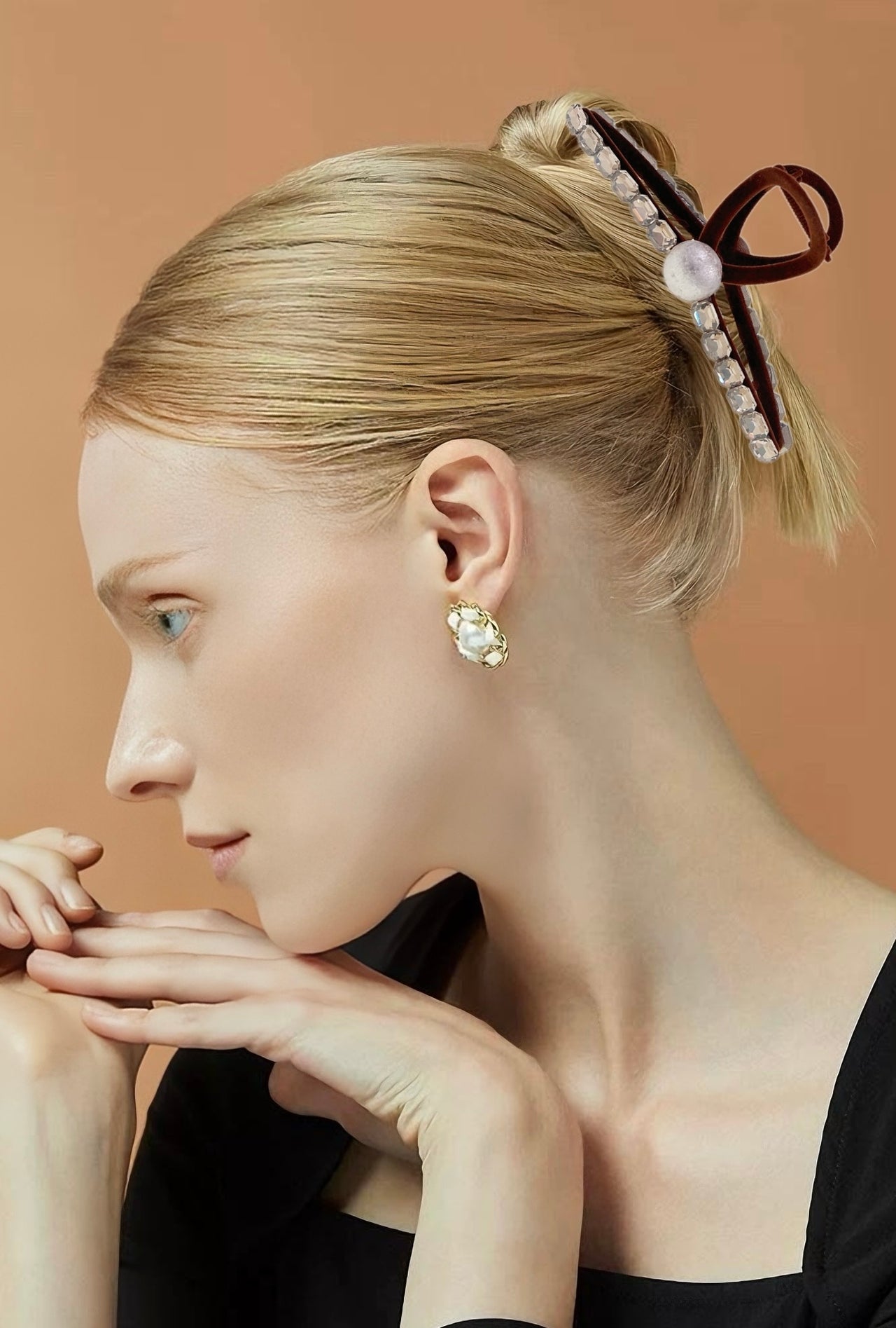 Brun Perlé Pearl Hair Claw