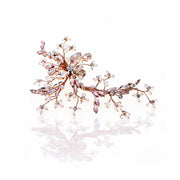 Elysian Handwoven Rosé Crystal Vine Bridal Hair Clip - MOGHANT