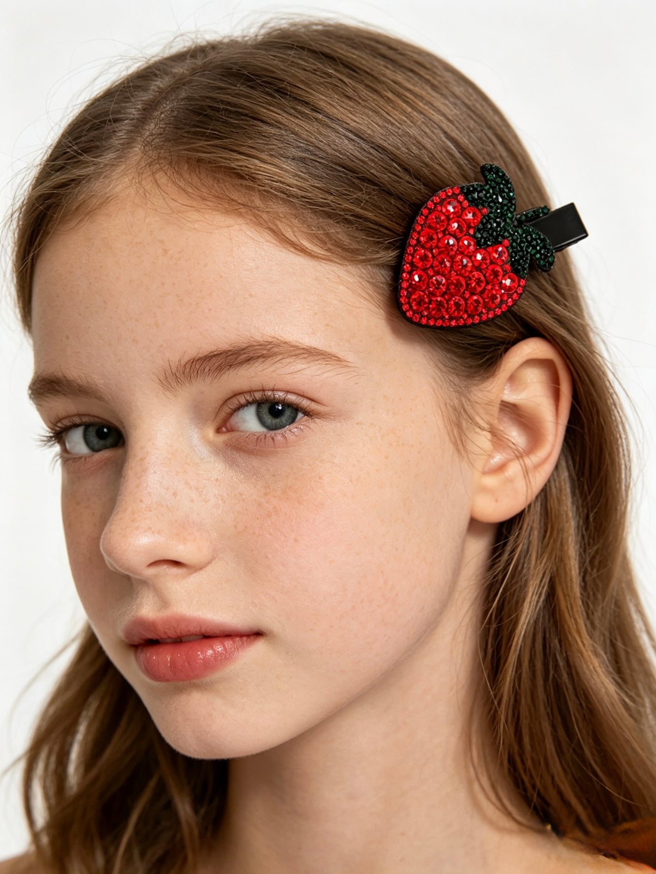 Strawberry Crystal Alligator Clip