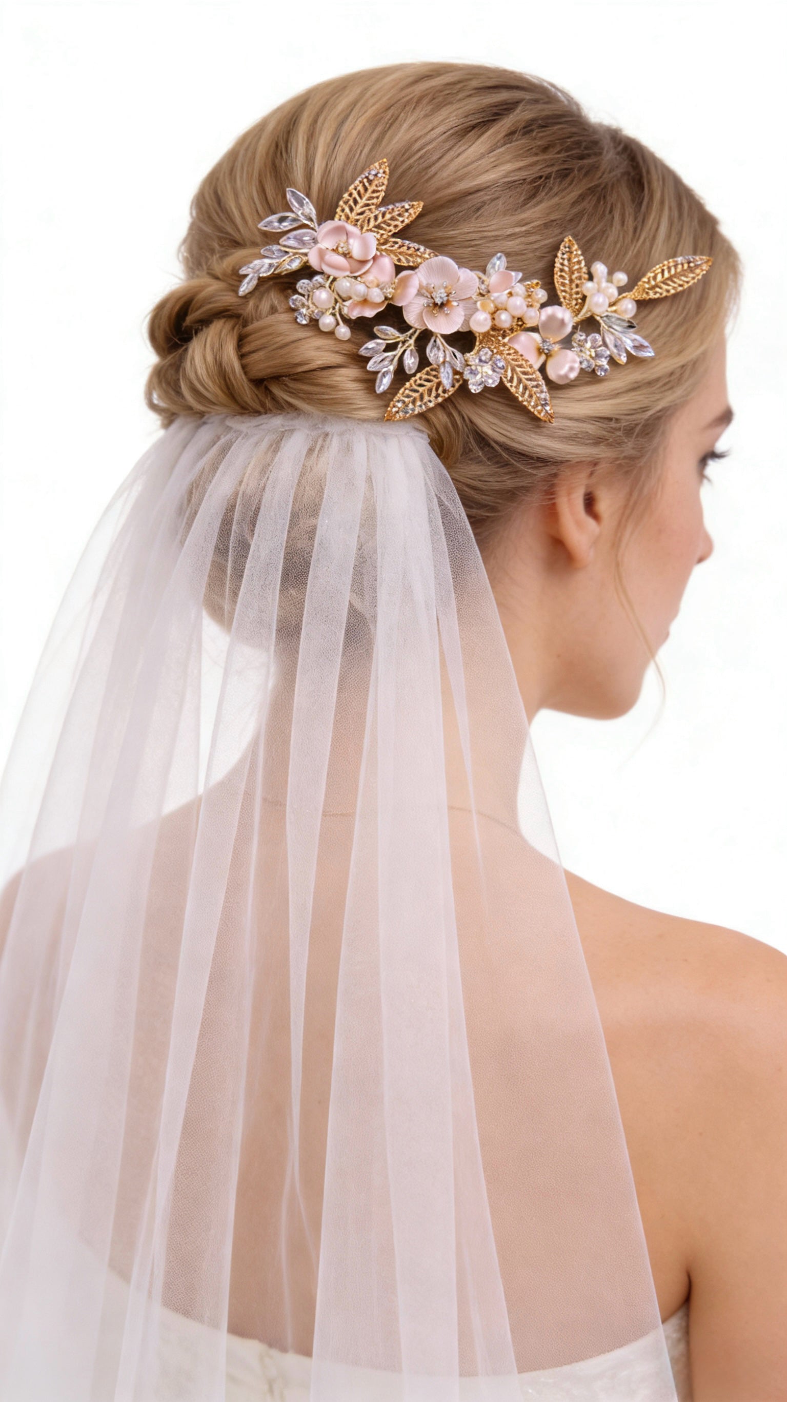 Elysian Handwoven Vintage Metal Crystal Bloom Bridal Hair Clip - MOGHANT