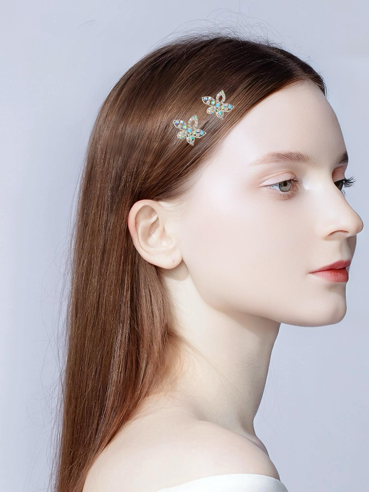Streptocarpus Crystal Flower Magnetic Hair Clip