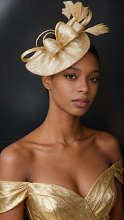 Abacá Bow & Plume Fascinator F3008 - MOGHANT