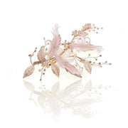 Elysian Handwoven Royal Feather Foliage Bridal Hair Clip - MOGHANT