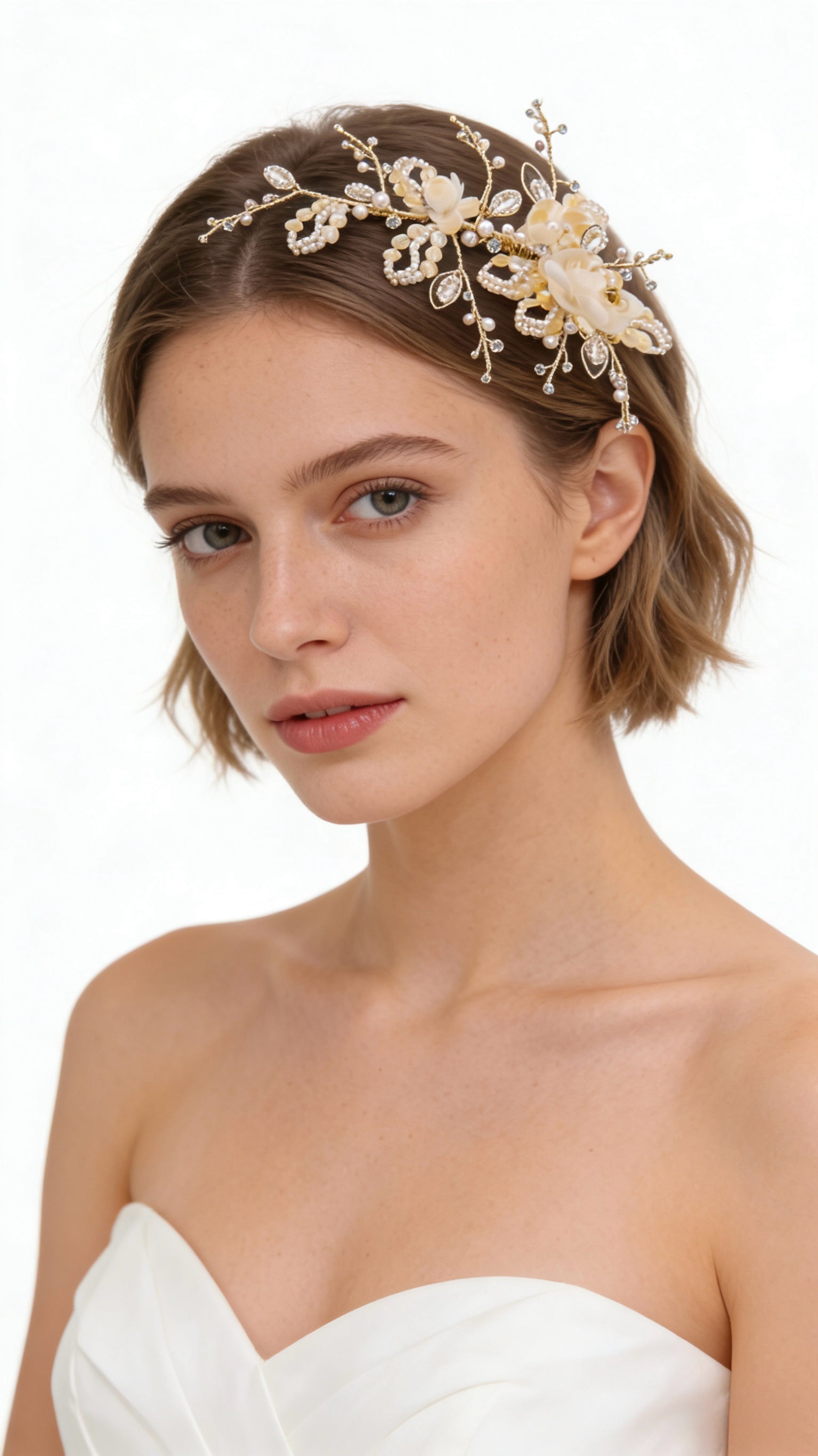 Elysian Handwoven Blossom Vine Bridal Hair Clip - MOGHANT