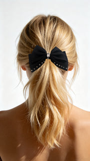 Lumière Cristal Satin Minimal Bow Barrette - MOGHANT