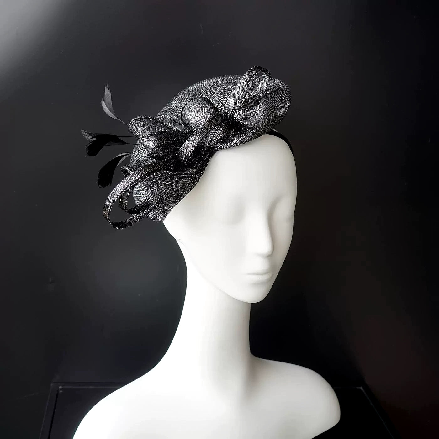 Abacá Bow & Plume Fascinator F3008 - MOGHANT