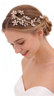 Elysian Handwoven Blooming Branch Bridal Hair Clip - MOGHANT