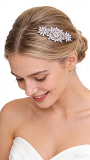 Lumina Ethereal Floral Cascade Bridal Hair Comb - MOGHANT