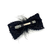 Plume Rêve Tweed Ostrich Bow Barrette - MOGHANT