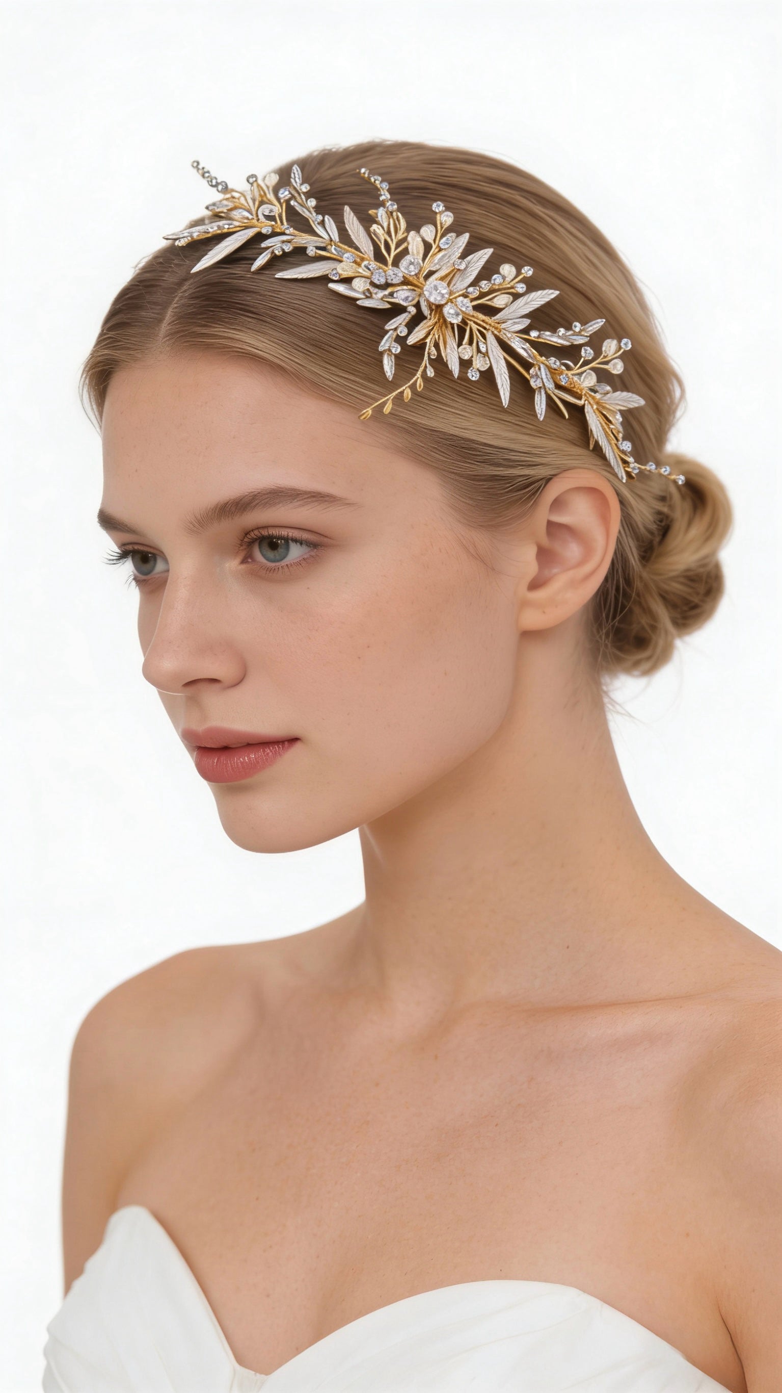 Elysian Handwoven Elongated Vine Elegance Bridal Hair Clip - MOGHANT