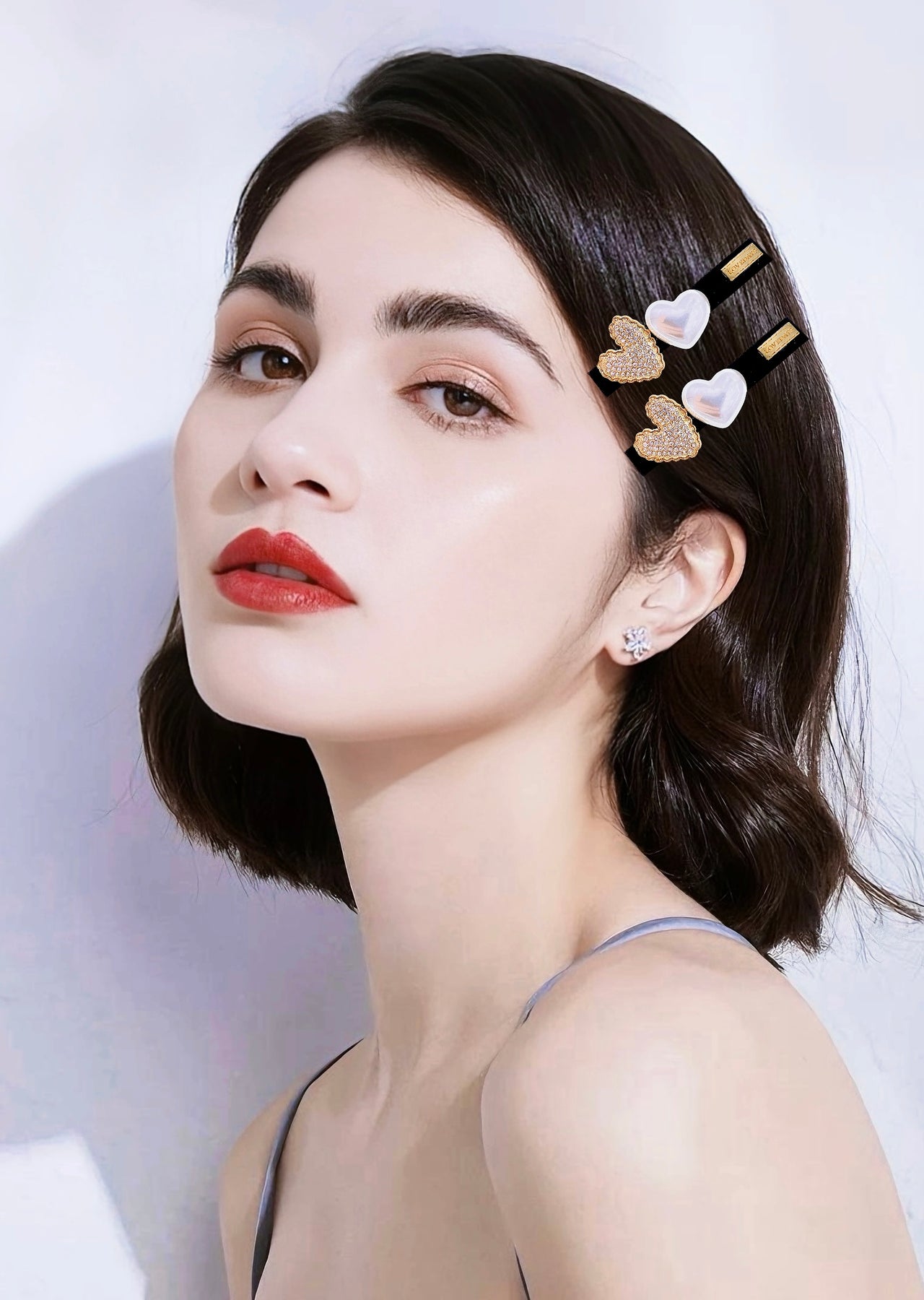 Pearl Prism · Crystal Heartlet Alligator Clip