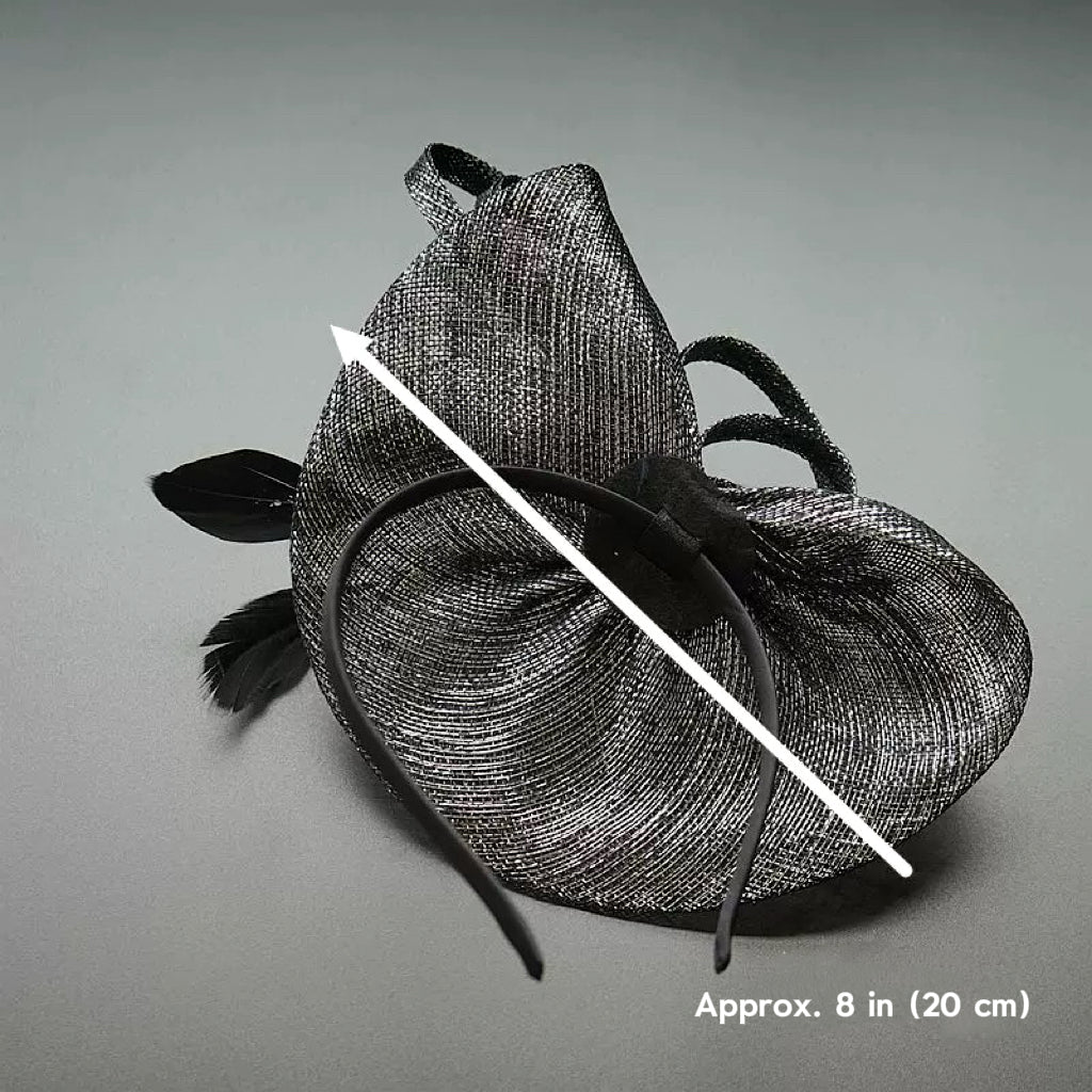 Abacá Bow & Plume Fascinator F3008 - MOGHANT