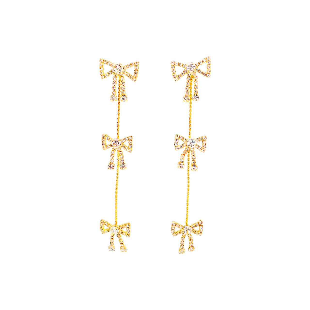 Golden Flutter · Bow Cascade Earrings