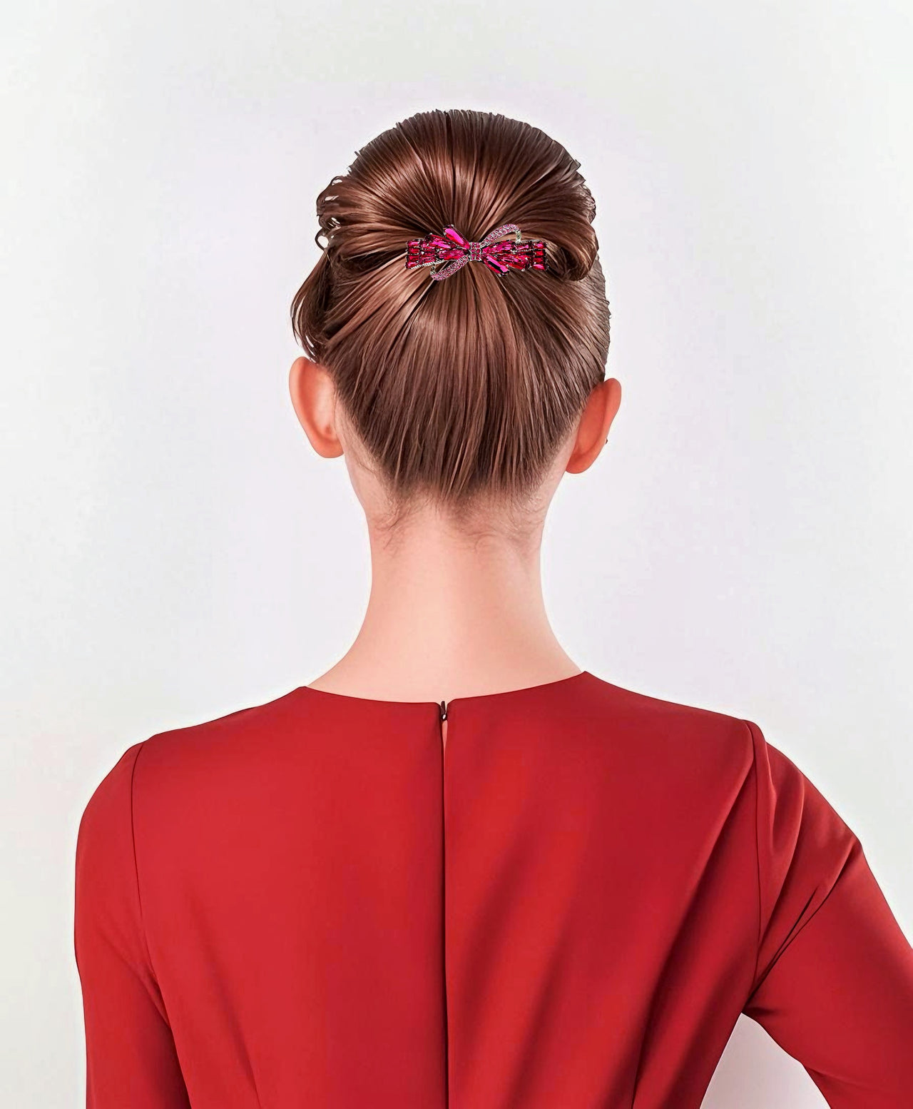Belle Reed Red Ruby Bow Barrette