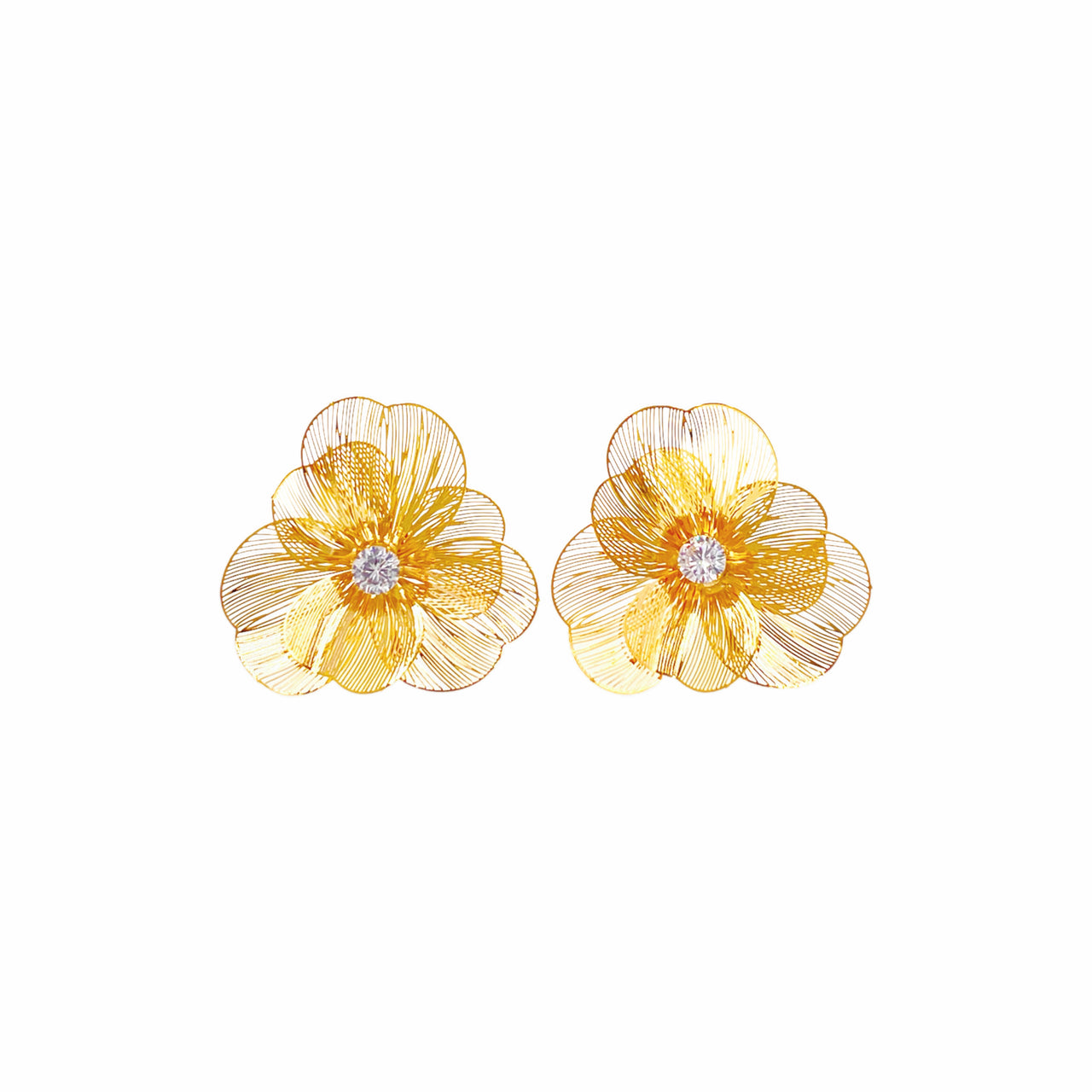 Blooming Silhouette Flower Earrings