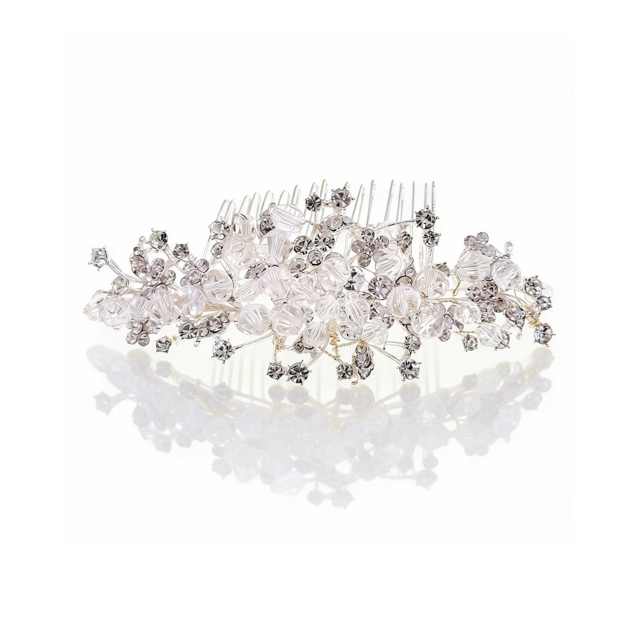Aurora Handwoven Crystal Bloom Bridal Hair Comb