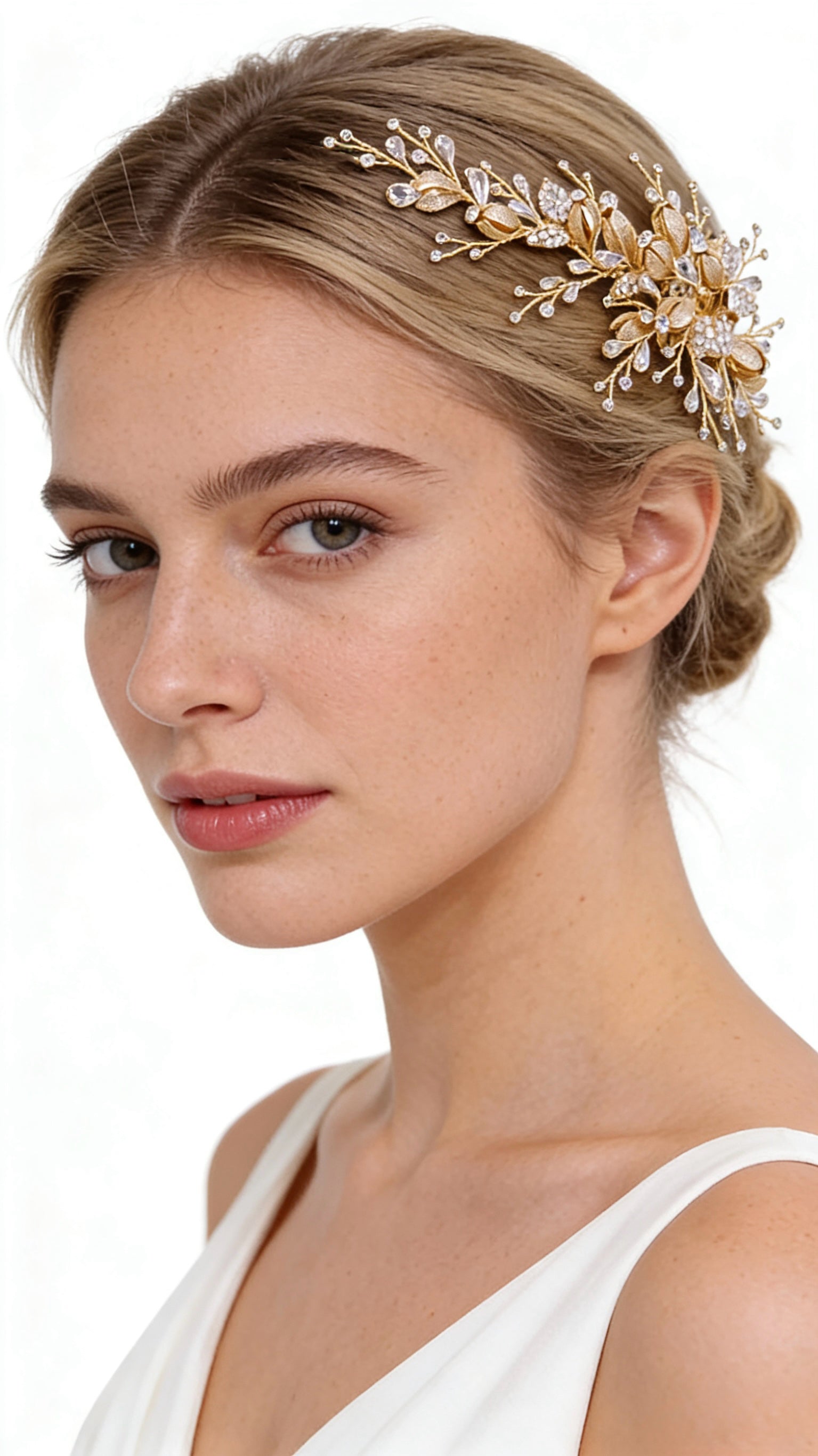 Elysian Handwoven Budding Rose Luxe Bridal Hair Clip - MOGHANT