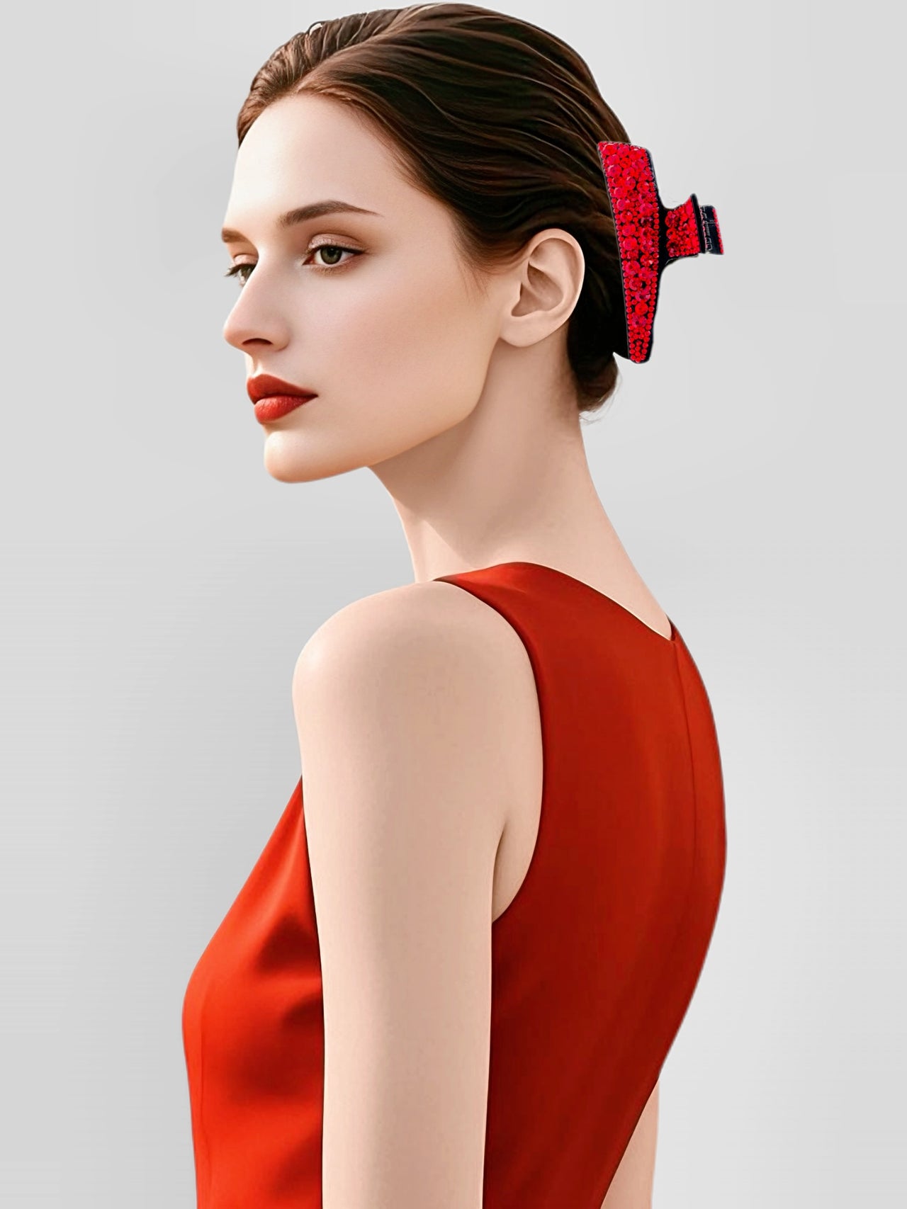 Lustrous Bloom · Crimson Flame Hair Claw